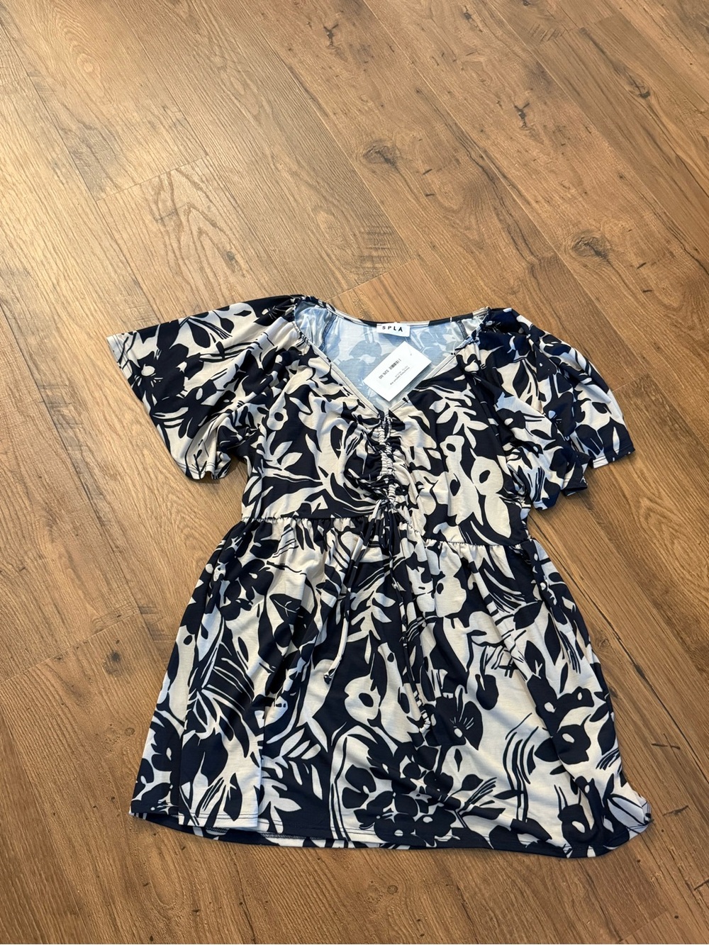 Floral Print Navy & Cream Boutique Tunic